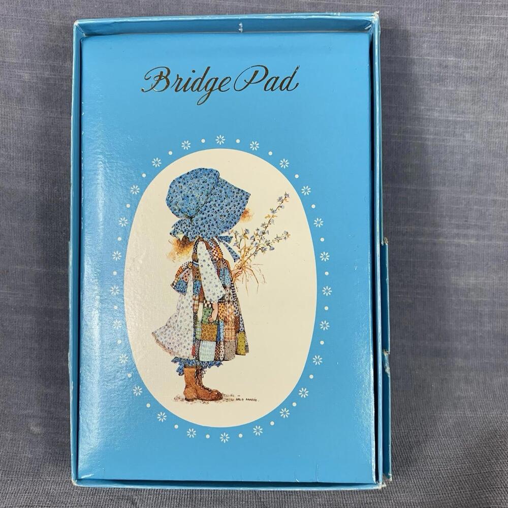 Holly Hobbie Vintage 80s Bridge Pad Card Game Score Keeping Carlton Cards Japan